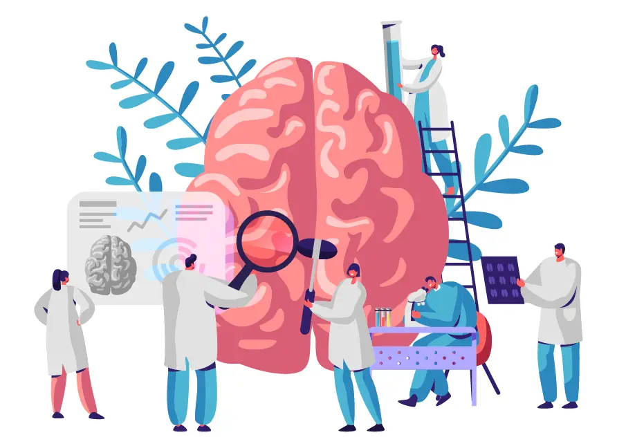 A group of researchers examining data with different tools, showcasing the evolution of positivist methods.