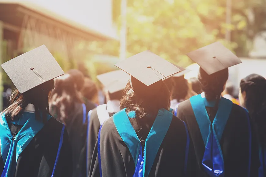 A group of graduates looking ahead