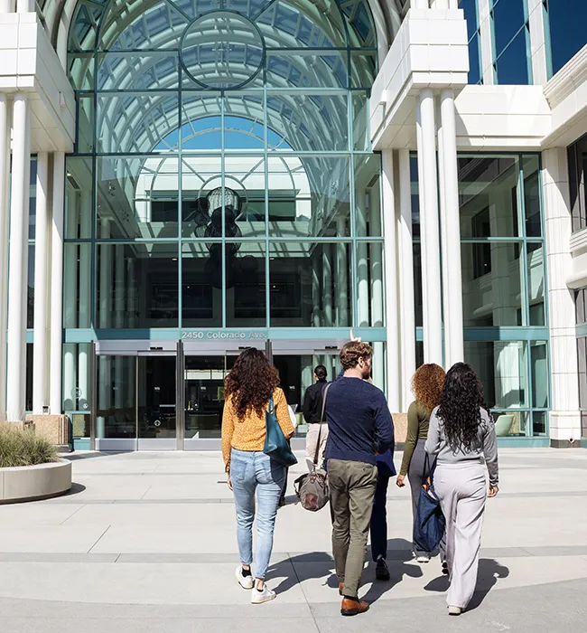 students walk into the meridian university la center campus