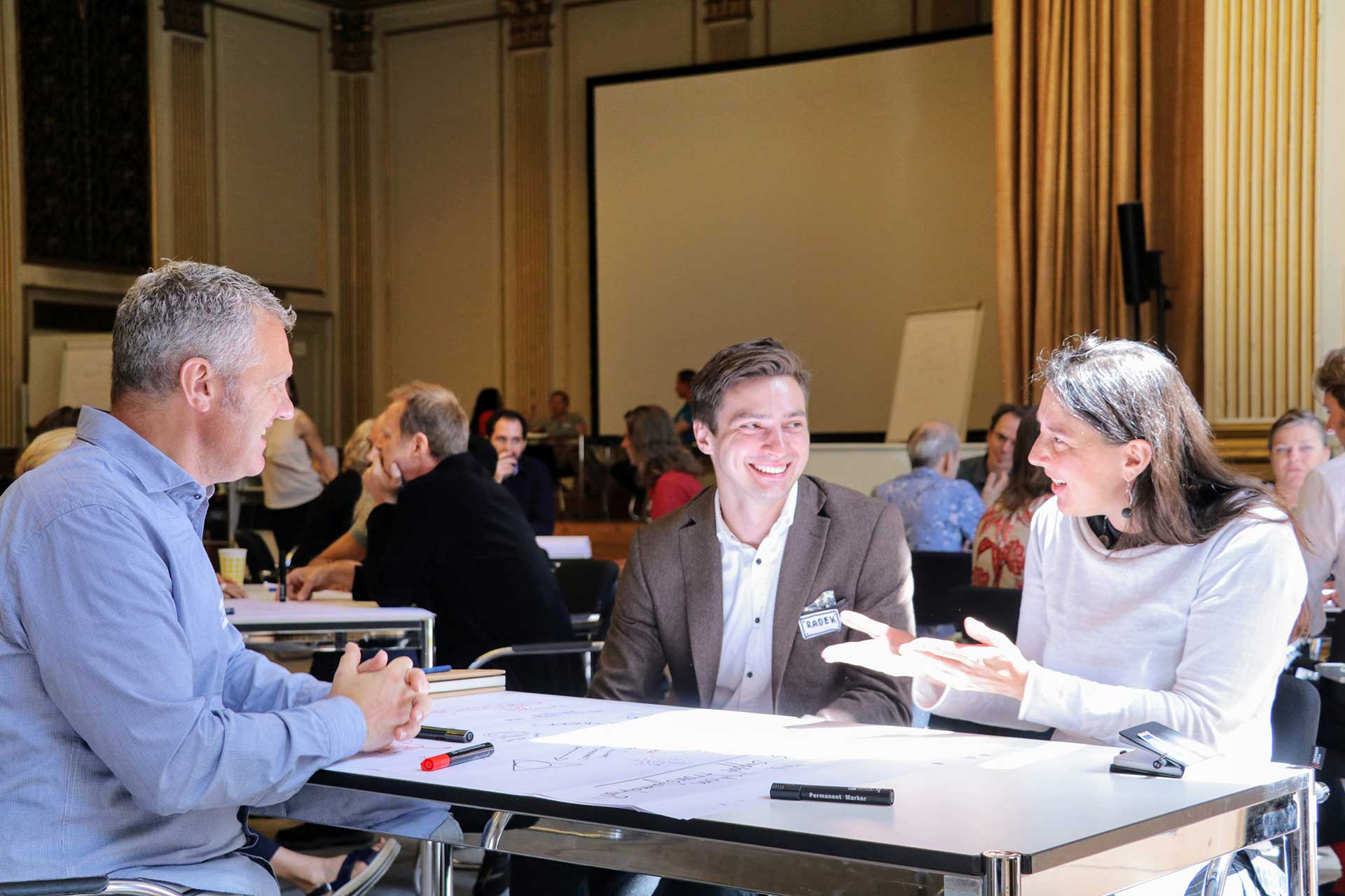 integral practitioners discuss at a table